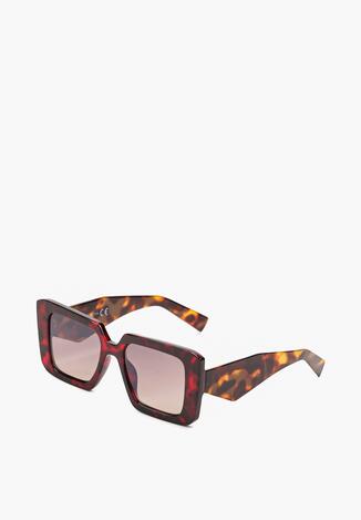Czerwone Kwadratowe Okulary Przeciwsłoneczne z Filtrem UV Missalisa