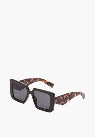 Czarne Kwadratowe Okulary Przeciwsłoneczne z Filtrem UV Missalisa