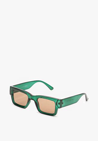 Zielone Prostokątne Okulary Przeciwsłoneczne z Filtrem UV Elledenira