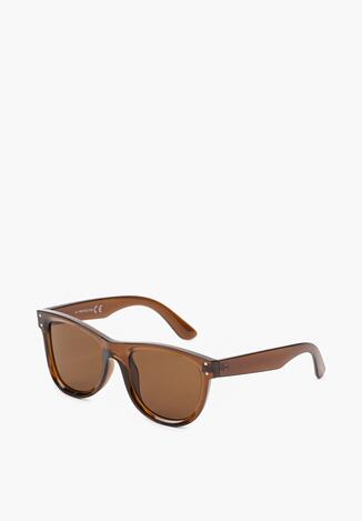 Brązowe Klasyczne Okulary Przeciwsłoneczne z Filtrem UV Tinabeli