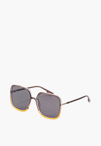 Czarno-Brązowe Okulary Przeciwsłoneczne z Filtrem UV o Kwadratowym Kształcie Abias