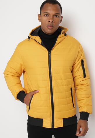 Żółta Pikowana Kurtka z Kapturem na Suwak Nevelirae