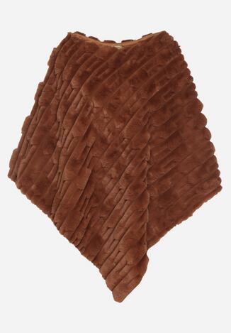 Brązowe Ponczo Ozdobione Tłoczeniem Dairis