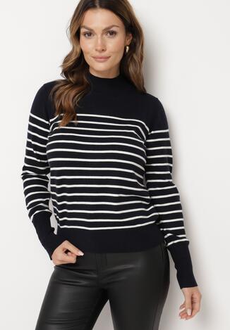 Pulover pe gât Bleumarin