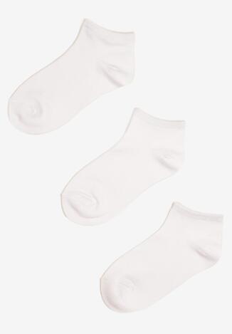 Białe Skarpety Stopki 3-Pack z Bawełną Venethis
