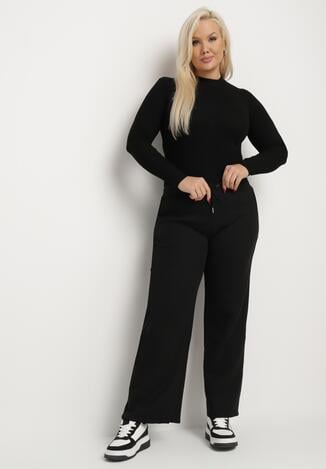 Czarne Spodnie o Szerokim Kroju i Sznurkiem w Pasie Esarwenna