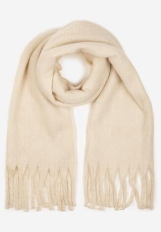 Jasnobeżowy Szalik z Ozdobnymi Frędzlami Esariana