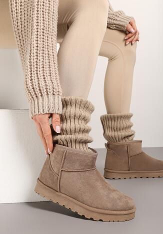 Ciemnobeżowe Płaskie Klasyczne Śniegowce z Ociepleniem Emiriellea