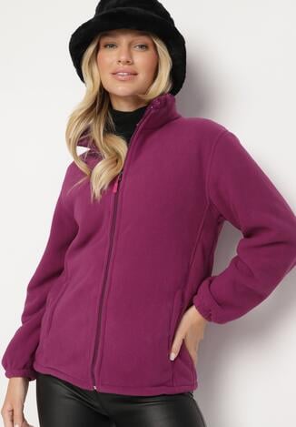 Fioletowy Klasyczny Polar ze Ściągaczami przy Rękawach Paradi