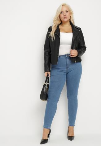 Niebieskie Klasyczne Jeansy o Kroju Slim Regular Nalasin