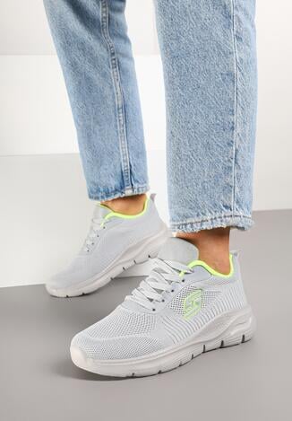 Szare Buty Sportowe Sneakersy z Siateczki na Piankowej Podeszwie Danalisa