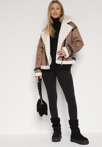 Czarne Prążkowane Legginsy z Szeroką Gumką w Talii Lanessiel