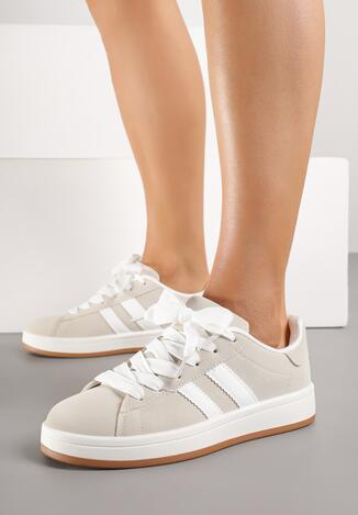 Beżowe Sneakersy z Dwoma Paskami Galtewi
