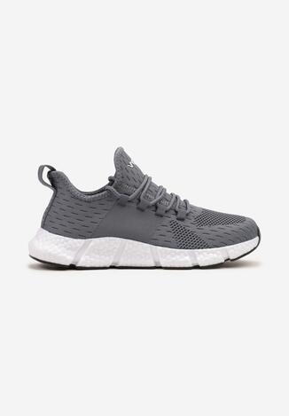 Jasnoniebieskie Wsuwane Buty Sportowe Sneakersy z Siateczki na Tłoczonej Podeszwie Salafina