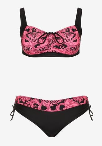 Fuksjowe Bikini ze Ściągaczami Biustonosz i Majtki Figi Miladenna