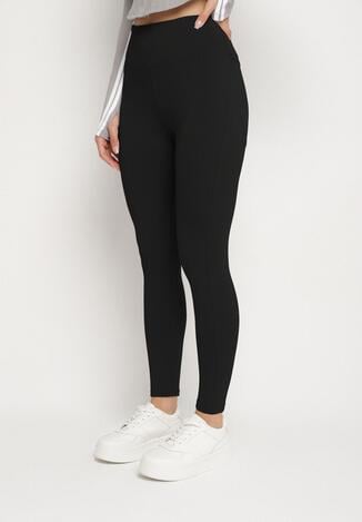 Czarne Legginsy z Modelującymi Przeszyciami Selettia