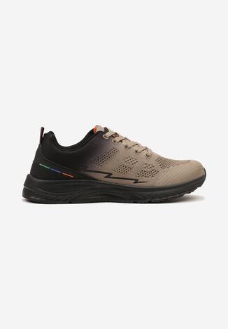 Ciemnobeżowe Buty Sportowe Sneakersy z Perforacją Ziraline