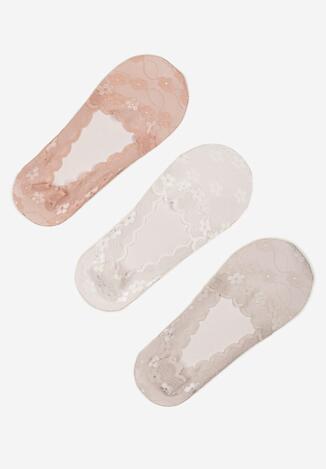Wielokolorowe Koronkowe Skarpety o Kroju Baletek 3-Pack Liliona