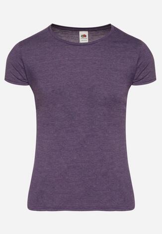 Fioletowy Klasyczny T-shirt z Bawełny Fodena