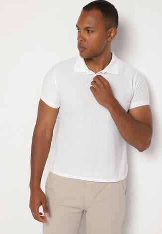 Biały T-shirt Polo z Bawełną Fodelira