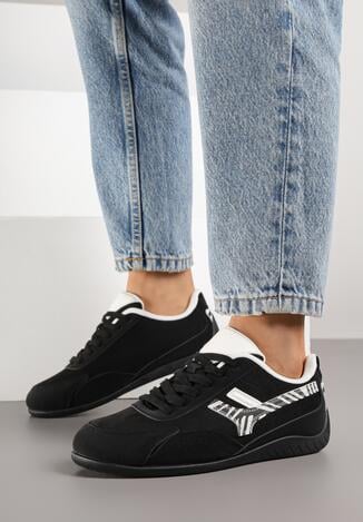 Czarne Sneakersy Ozdobione Geometrycznym Wzorem Arulia