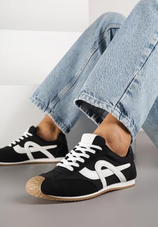 Czarne Sneakersy Ozdobione Geometrycznym Motywem Ardetia