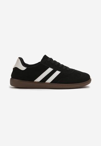 Czarne Buty Sportowe Sneakersy z Paskami z Boku Nalovelle