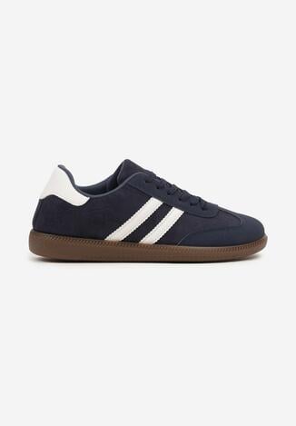 Granatowe Buty Sportowe Sneakersy z Paskami z Boku Nalovelle
