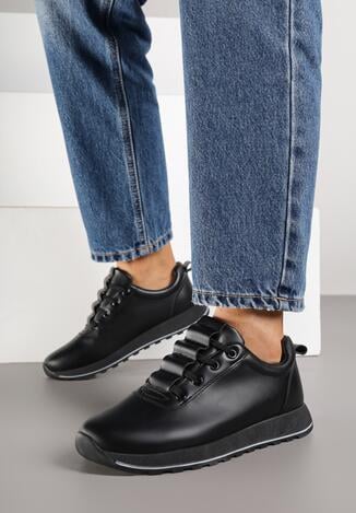 Czarne Klasyczne Sneakersy Palentie