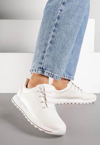 Beżowe Klasyczne Sneakersy Palentie