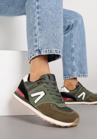 Zielone Sneakersy z Geometrycznym Wzorem Rilanea
