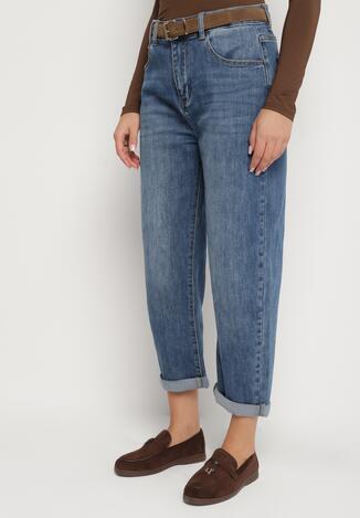 Niebieskie Jeansy o Kroju Mom Fit z Regularnym Stanem Rilarisse