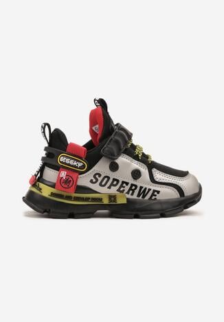 Czarno-Czerwone Buty Sportowe Busselia