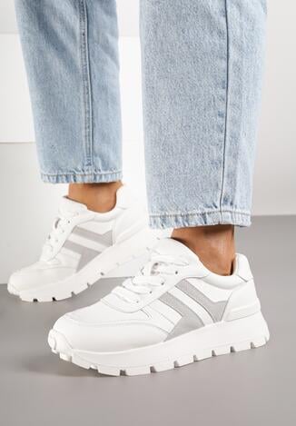 Sneakers Alb cu gri