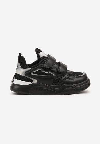 Czarne Buty Sportowe Sneakersy Ozdobione Tłoczonym Wzorem Idanirre