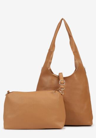 Brązowa Torebka Typu Shopper z Saszetką Fesandia