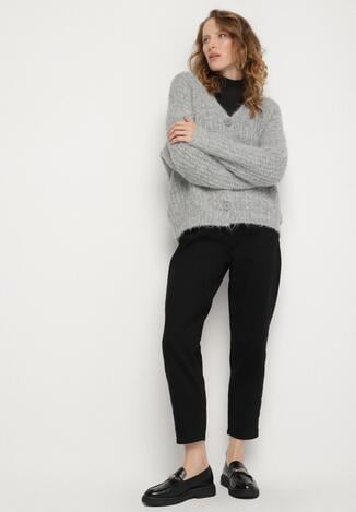 Czarne Klasyczne Jeansy o Kroju Mom Fit Fesianela