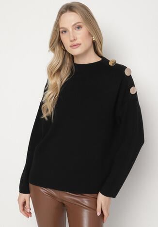 Pulover pe gât Negru