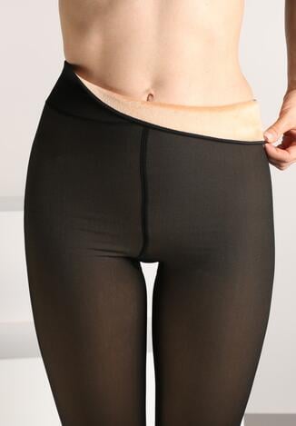 Czarne Ocieplane Rajstopy Linefra