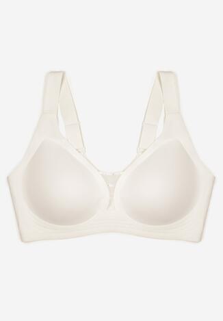 Biały Biustonosz z Prążkowanego Materiału Ezimere