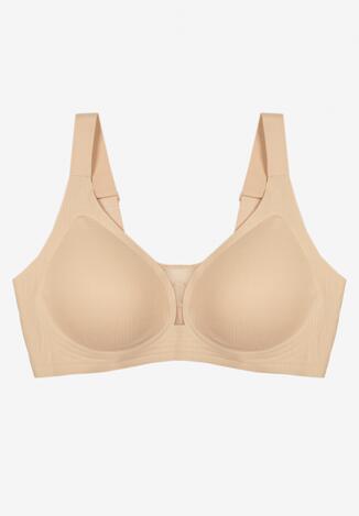 Jasnobeżowy Biustonosz z Prążkowanego Materiału Ezimere