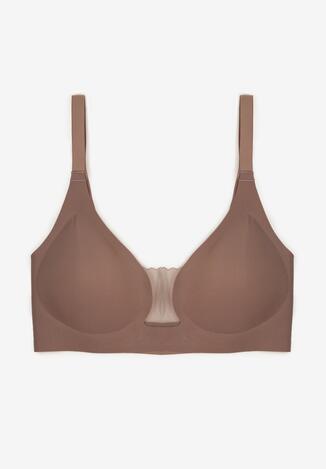 Ciemnobeżowy Biustonosz z Ozdobnym Wycięciem Ezirelle