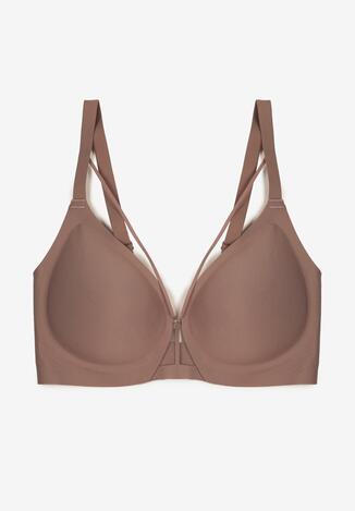 Ciemnobeżowy Biustonosz z Ozdobnymi Paskami Zetessa