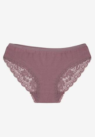 Fioletowe Majtki Figi Zdobione Koronką Venissella