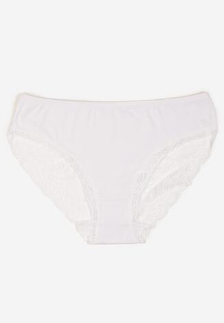 Białe Majtki Figi Zdobione Koronką Venissella
