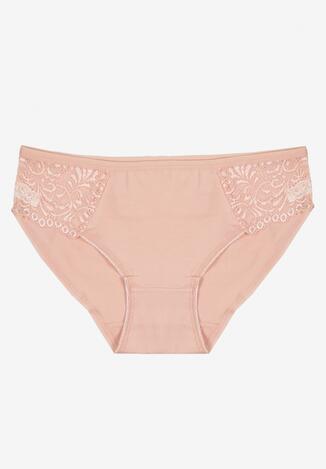 Różowe Gładkie Majtki Figi z Bawełny Venessila