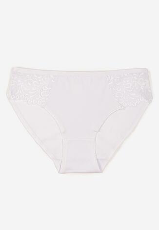 Białe Gładkie Majtki Figi z Bawełny Venessila