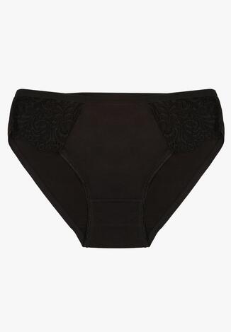 Czarne Gładkie Majtki Figi z Bawełny Venessila