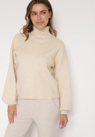 Jasnobeżowy Golf z Bufiastymi Rękawami Wedelia