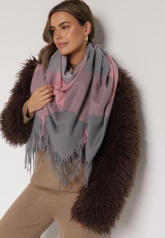 Fular Roz cu bleumarin